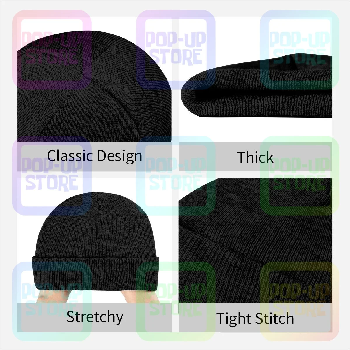 The Clash Straight To Hell Band Logo قبعة صغيرة محبوكة قبعة بيني كاب للجنسين كل مباراة رائجة البيع #6