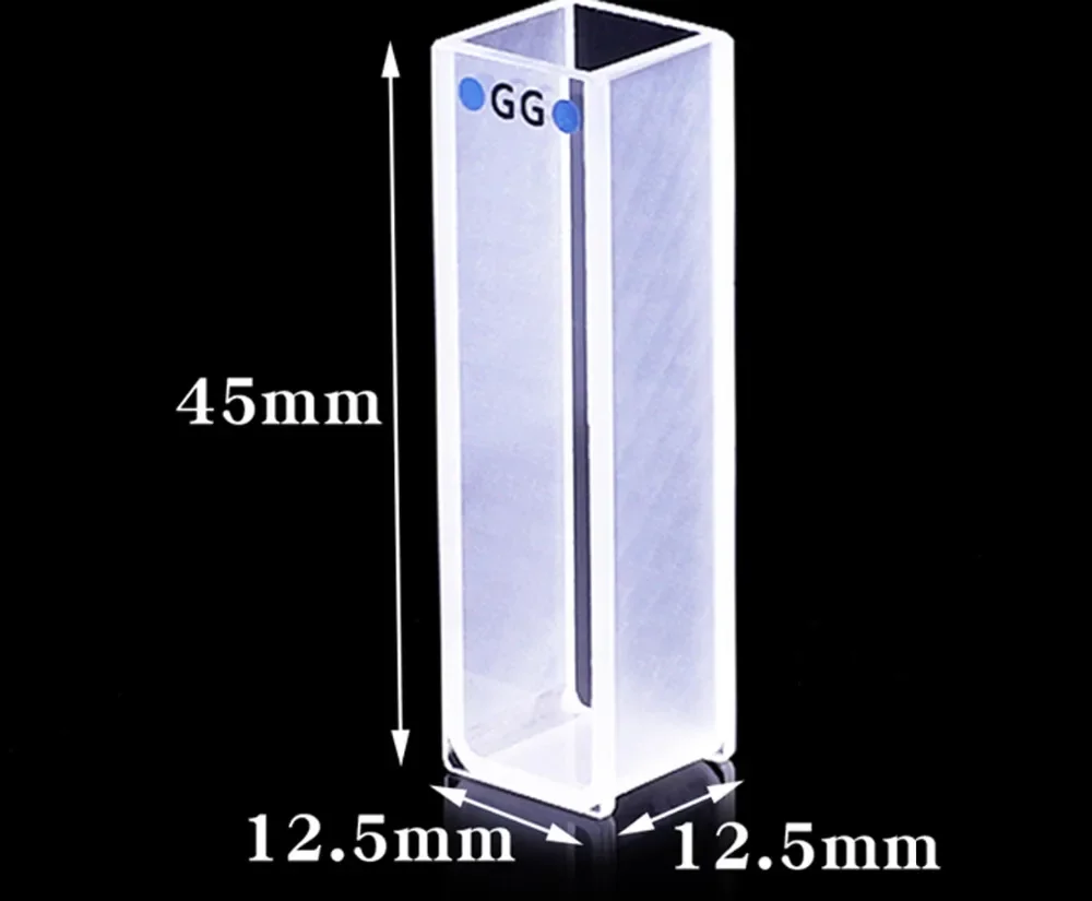 Optical Glass Cuvette Spectrophotometer Science Experiment Transparent resistant Acid and Alkal 10mm-3.5ml-G 2PCS