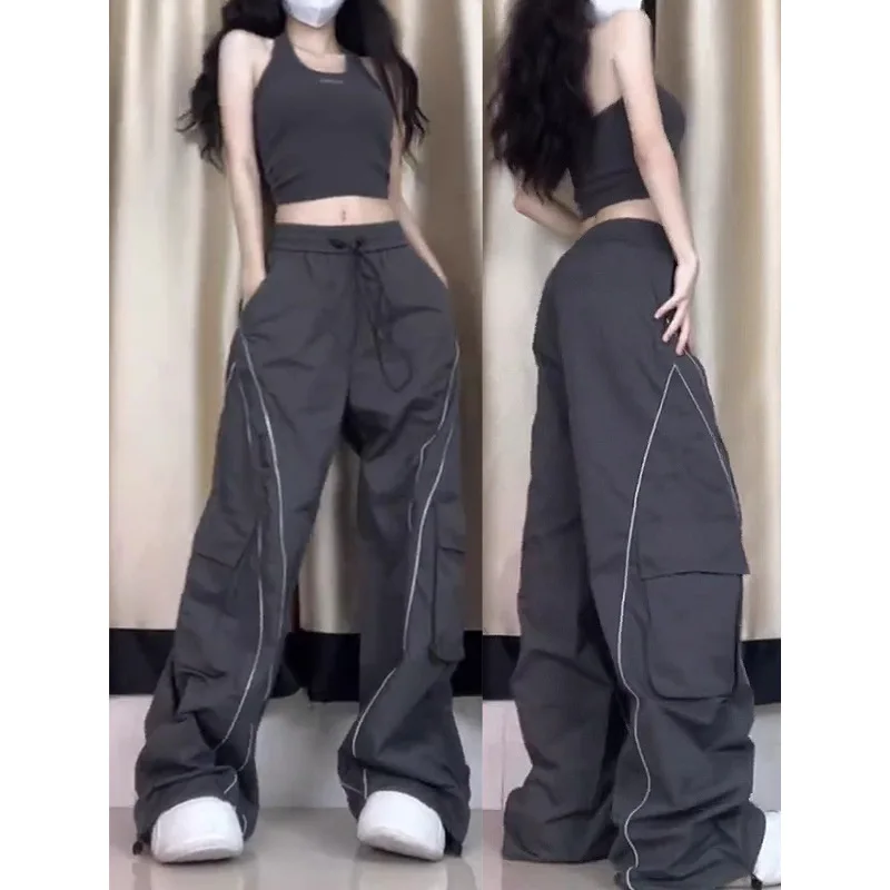 Retro Quick Drying Workwear Women's Pants Summer Plus Size Jazz Dance Straight Leg Casual Women's Pants Trend