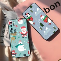 Christmas Cartoon New Year Phone Case For Huawei Mate 30 20 40 8 9 10 Magic3 Pro Nova 7 I Se S 20x 5g E Plus G9 Cellphones