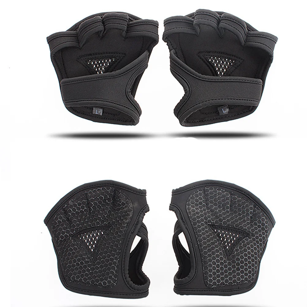 

Black-M Non-Slip Weightlifting Gloves Ventilated Cross Training Palm Sleeve for Fitness Dumbbells Barbell Grip Support