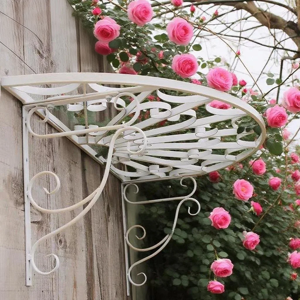 Foreign trade cross-border explosion villa courtyard European and American wrought iron window eaves canopy shelf wall
