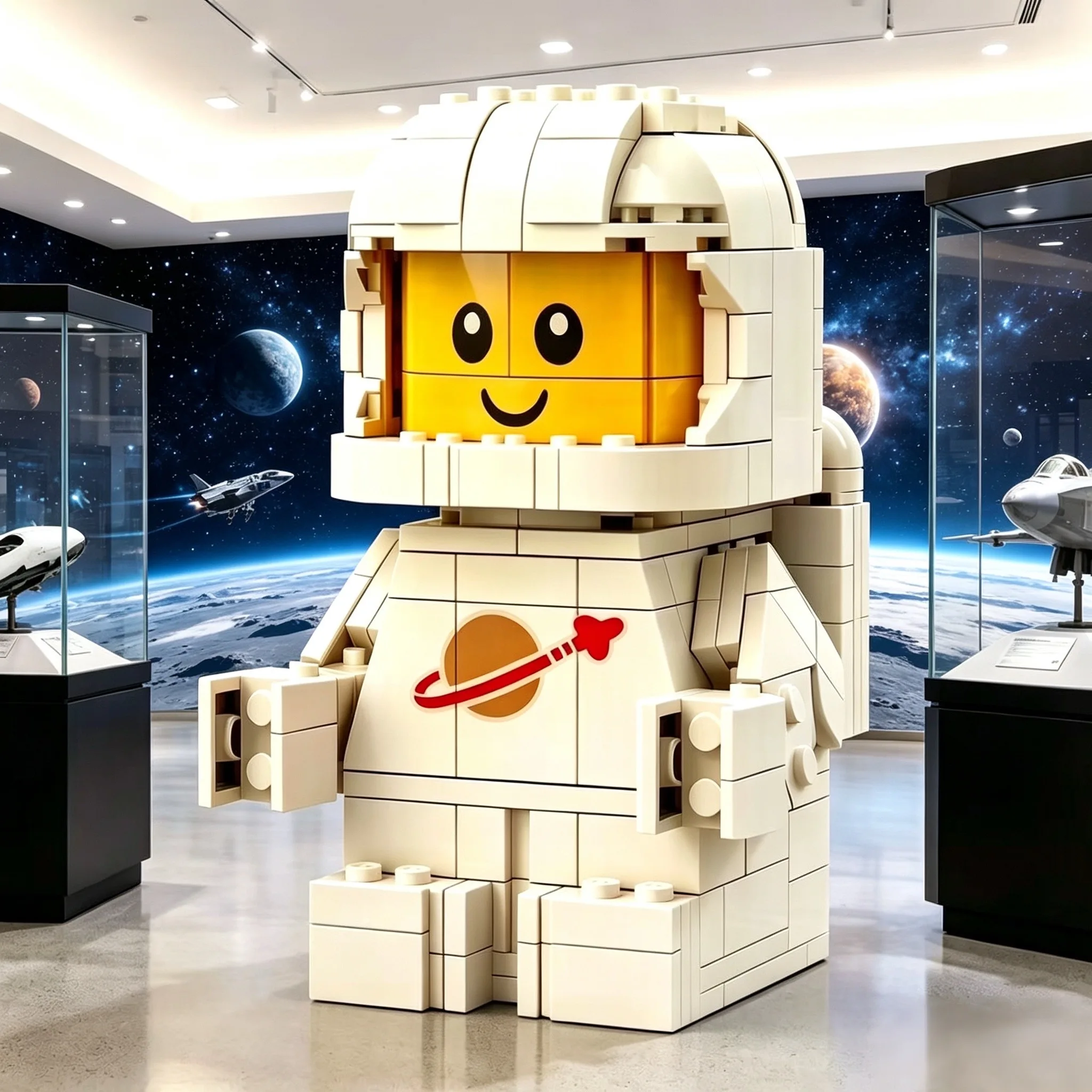 Retro-Astronauten-Bausatz - Weltraum-Erkundungs-DIY-Modell, Kosmisches Sammelfigur-Display-Set, Schreibtisch-Dekoration Geschenk F