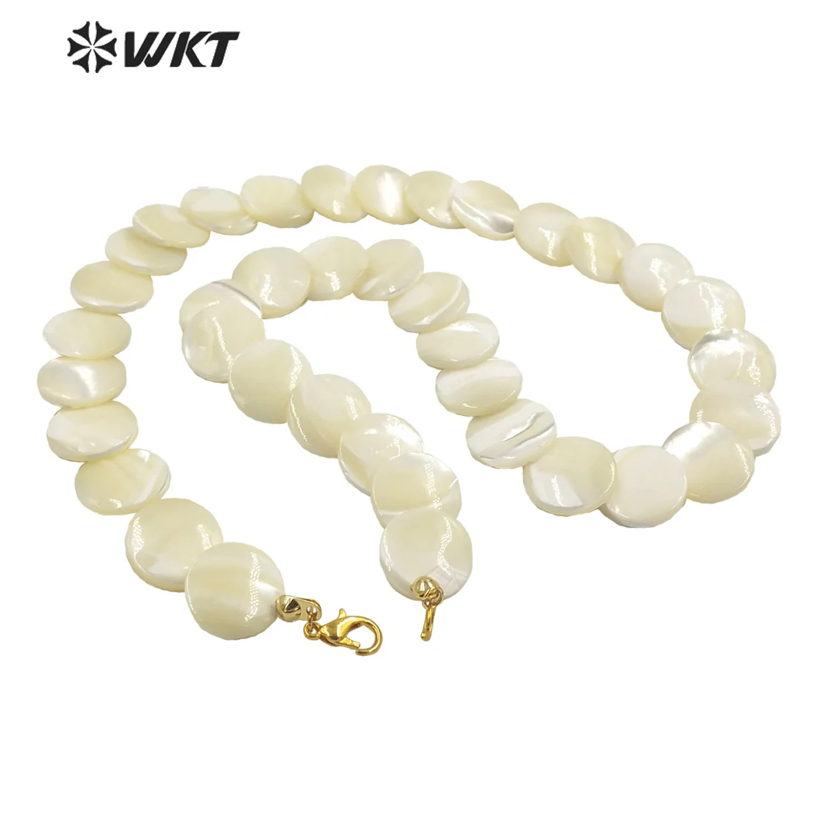 WT-JN225  WKT 2025 Hot Sale Necklace Women Round Shape Good Design Chain Shell Wedding Simple Lady Jewelry Trend