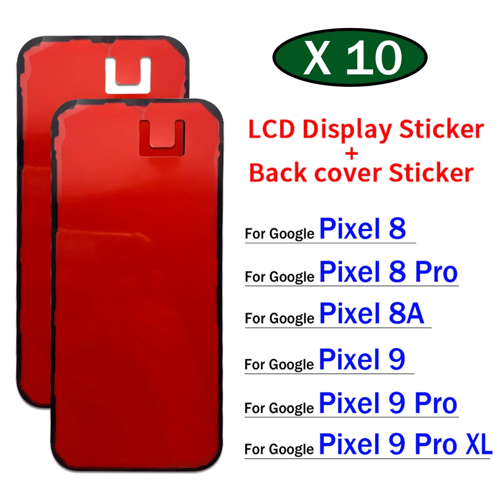 

10 шт./лот, задняя наклейка и клейкая лента для ЖК-дисплея, клейкая передняя лента для Google Pixel 8 9 Pro XL