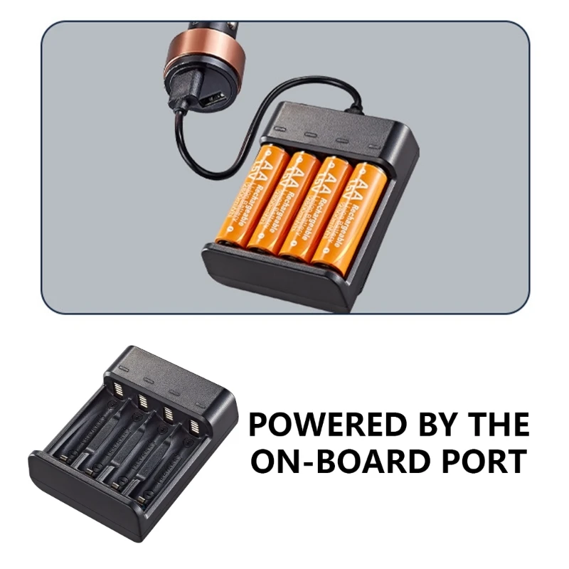 573A 4 Slot Intelligent USB Charger for 1.5V AA Lithiums Batteries with Automatic Shut Offs