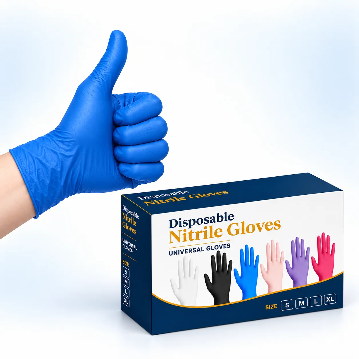 20/50/80PCS Blue Nitrile Gloves Disposable Latex Free Powder Free Nitrile Gloves Kitchen Cooking Cleaning Household Food Prep