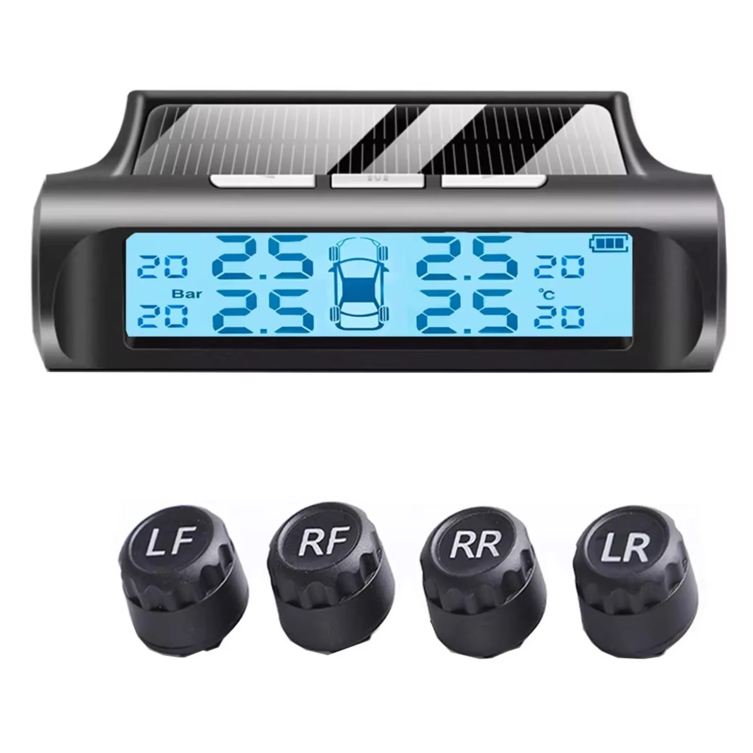 

Solar Power Tyre Digital LCD Display Auto Security TPMS Internal Sensor Tire Pressure Monitoring System for Cars