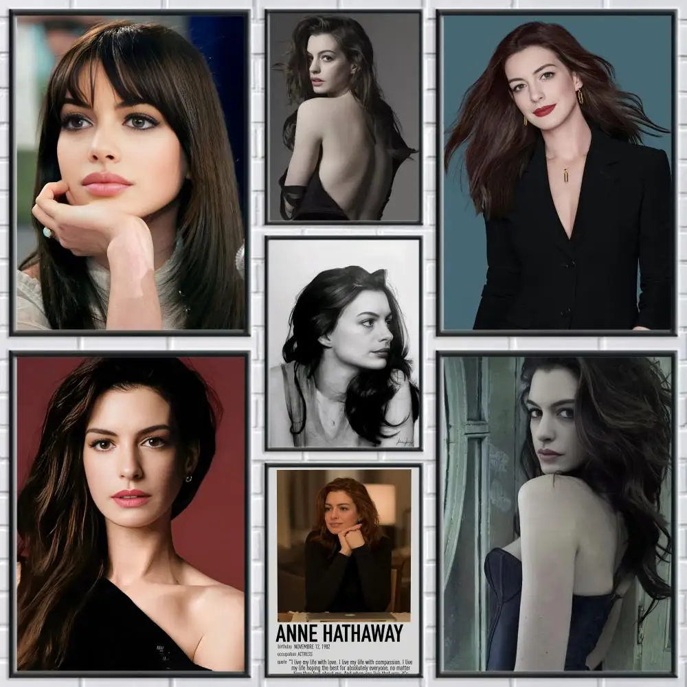 A-Anne H-Hathaway Poster Modern and Elegant Wall Stickers fo
