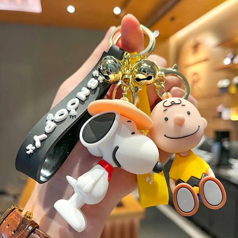 New Cartoon Snoopy&Charlie Keychain Cute and Exquisite Animal Pendant Schoolbag Accessories Car Key Ring Children\'s Toy Gift