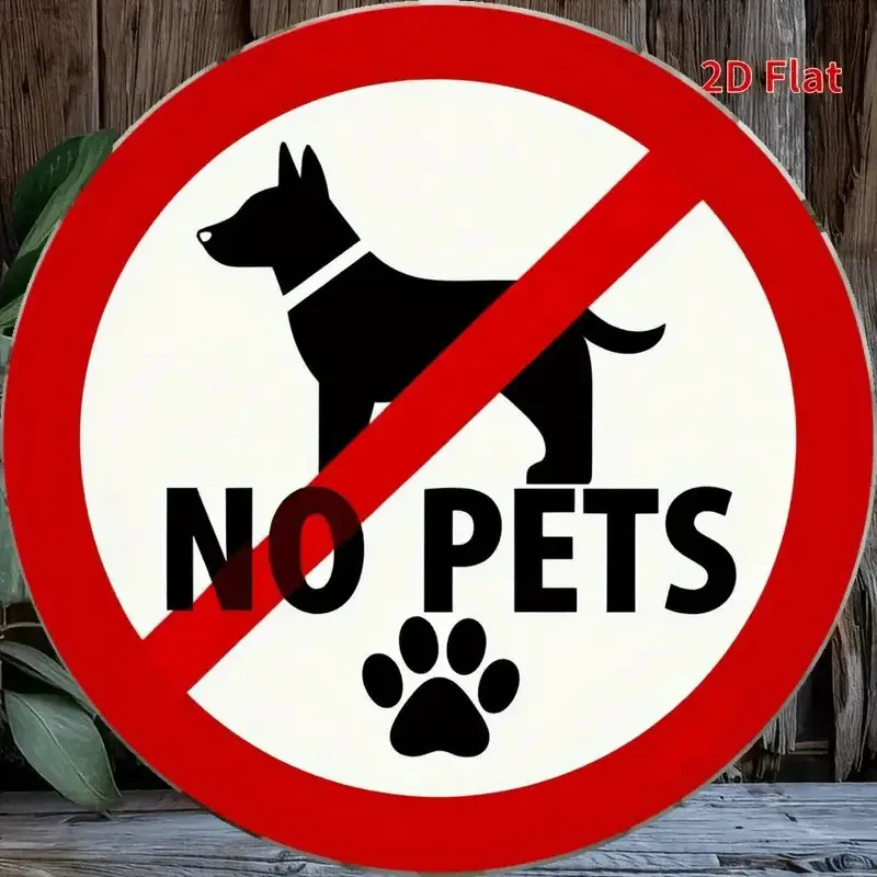 No Dogs Allowed Sign 7.87x7.87 Inch Vintage Halloween Wall Decor