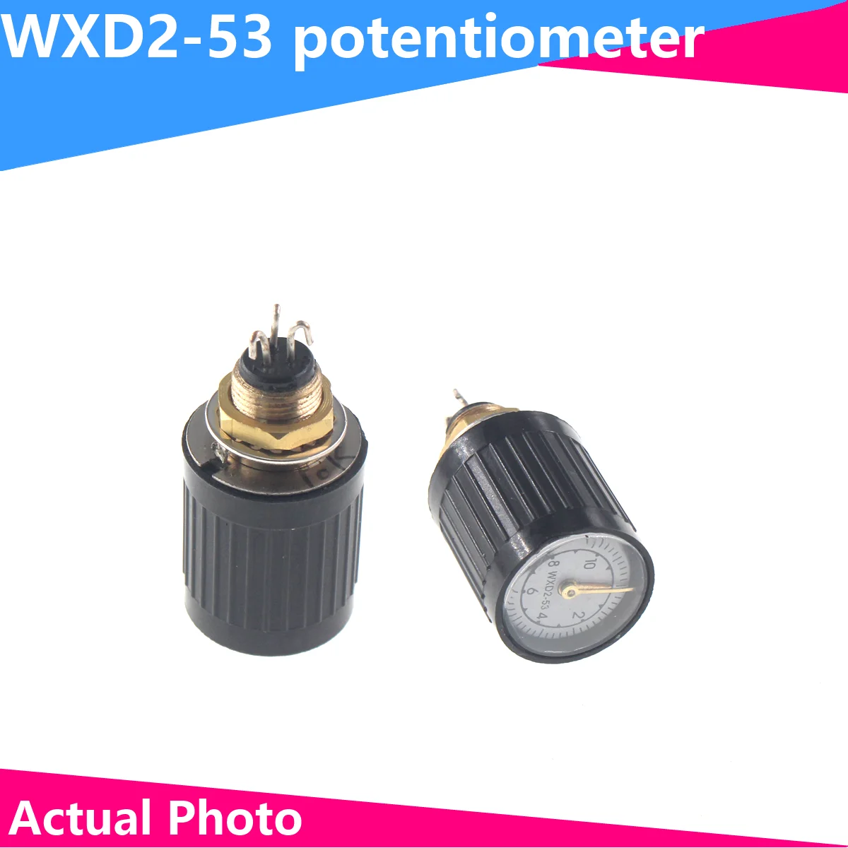 

WXD2-53 precision multi turn wire wound potentiometer with meter pointer 1k 2k2 4k7 10k 22k