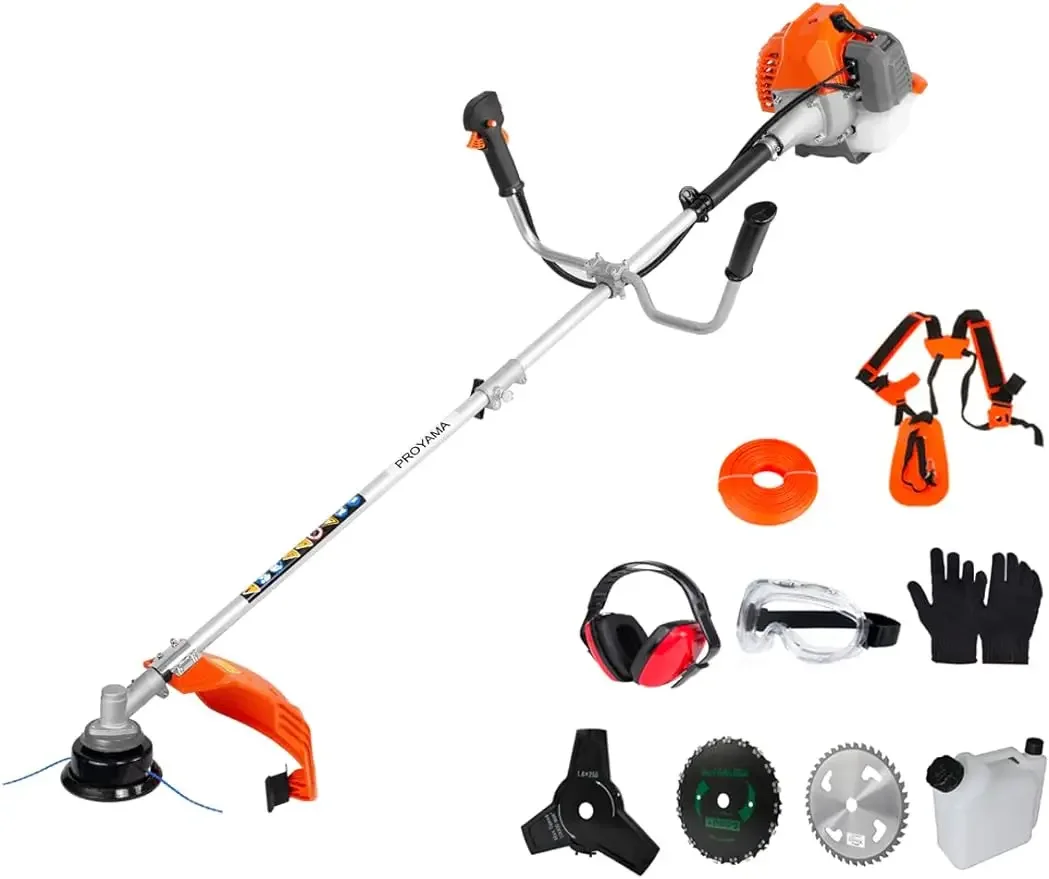 PROYAMA 42.7cc Weed Wacker, 3 in 1 Weed Eater Gas Powered, Brush Cutter and String Trimmer 2-Cycle Extreme Duty, Grass Trimmer 2