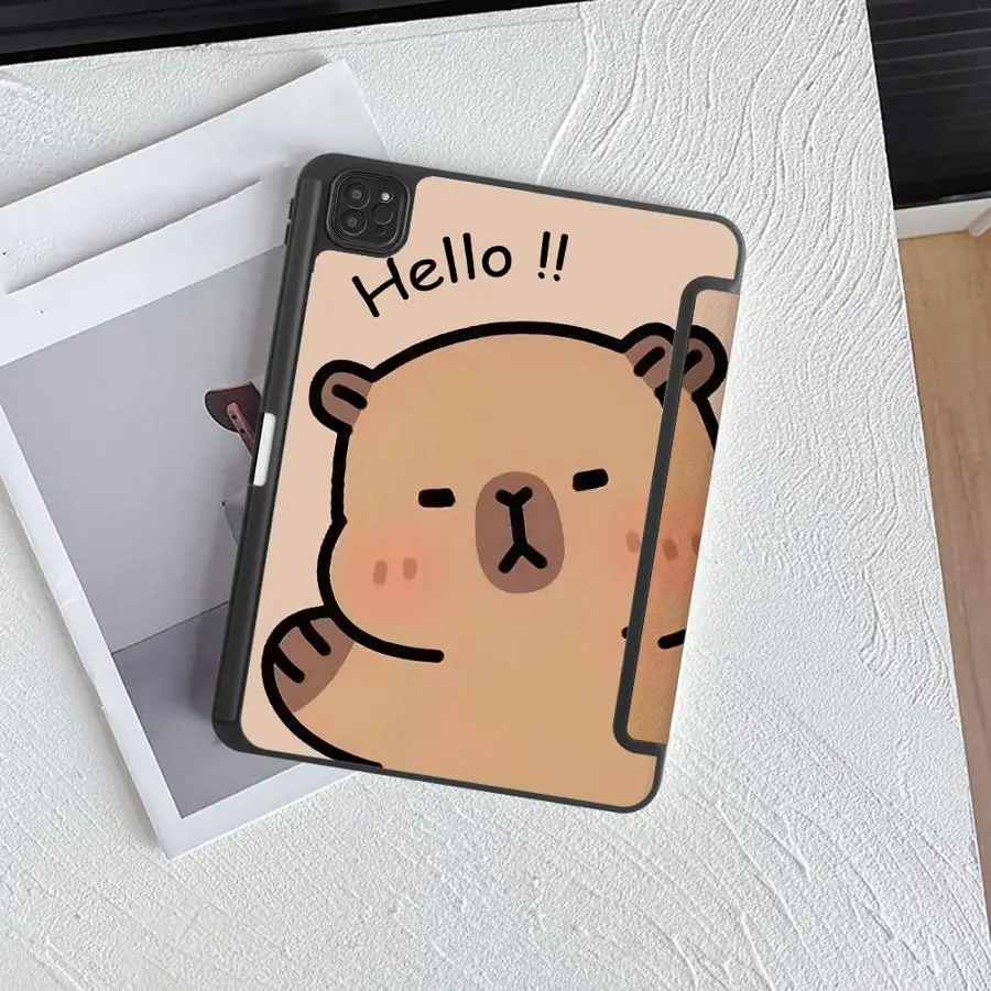 Capybara Funny Holder Cover Tablet Case For iPad Pro 2025 Mini 6 7 Pro 11th 10th 9th 8th 7th 12.9inch Air 4 5 M3 M2 1 2 M4