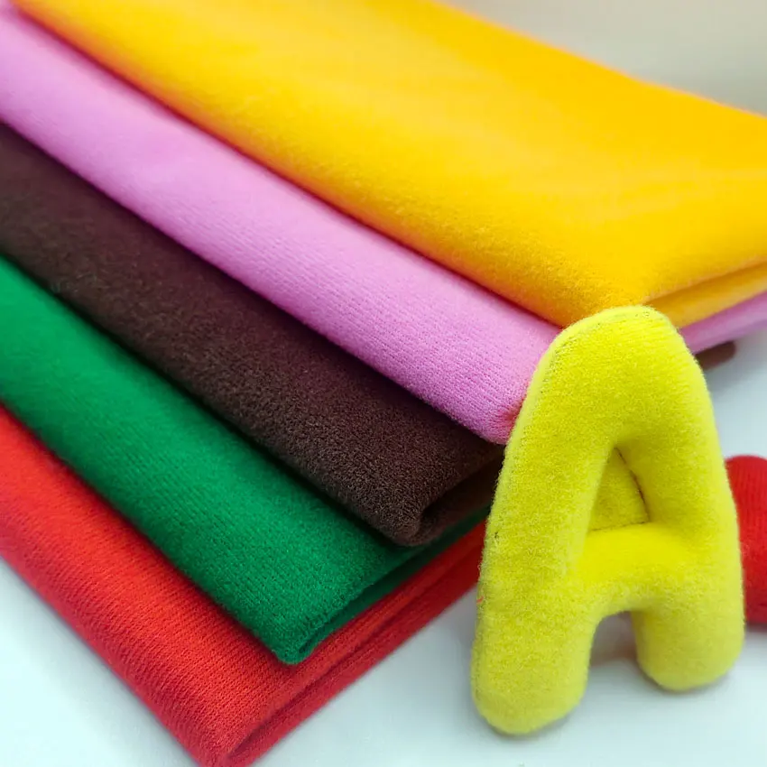 5Pcs Polyester Loop Fleece Fabric Velvet Knit Patchwork Sewing Plush Cloth for DIY STEM Educational Stuff Toy 40x50cm