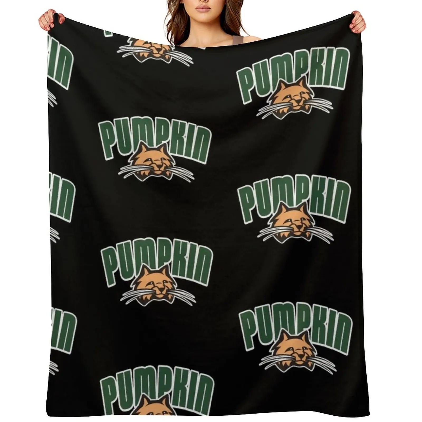 

Ohio University Logo Pumpkin the Cat Throw Blanket Soft Plush Plaid Comforter Soft Beds Camping Blankets