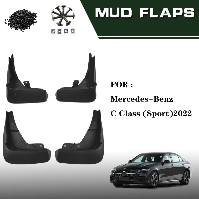 

4pcs Front Rear Left Right Mudguards For Mercedes-Benz C Class Sport 2021- 2023 Car Mudguards Fenders Mud Flaps Splash Guards
