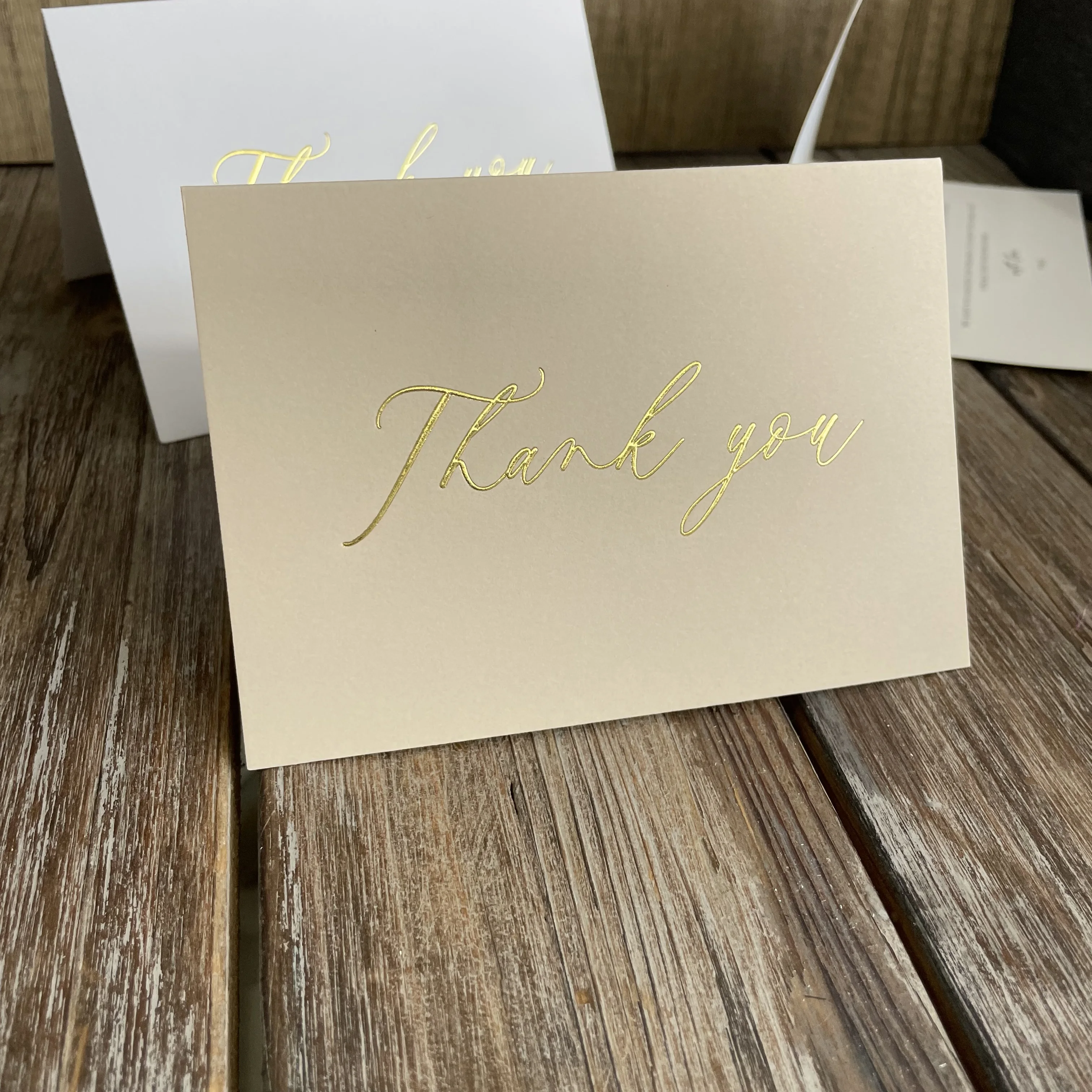 Embossed and real gold foil print Thank You Cards - Set of 6