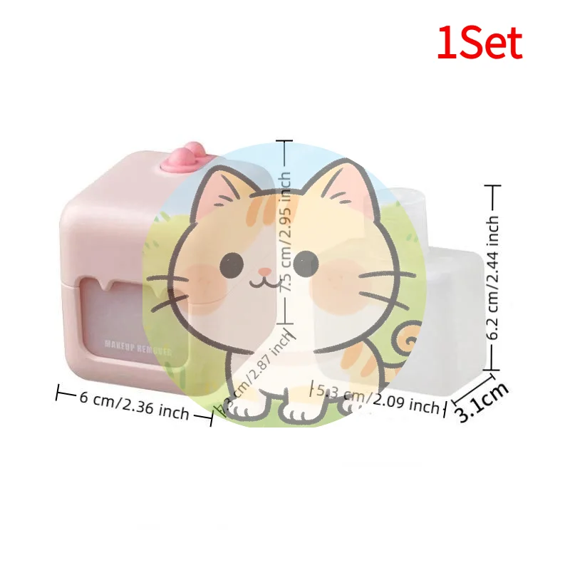 *Leakproof Travel Makeup Remover Case Set 1 Piece Space Saving Holder for Cotton Pads & Remover Liquid Weekend Getaway Use