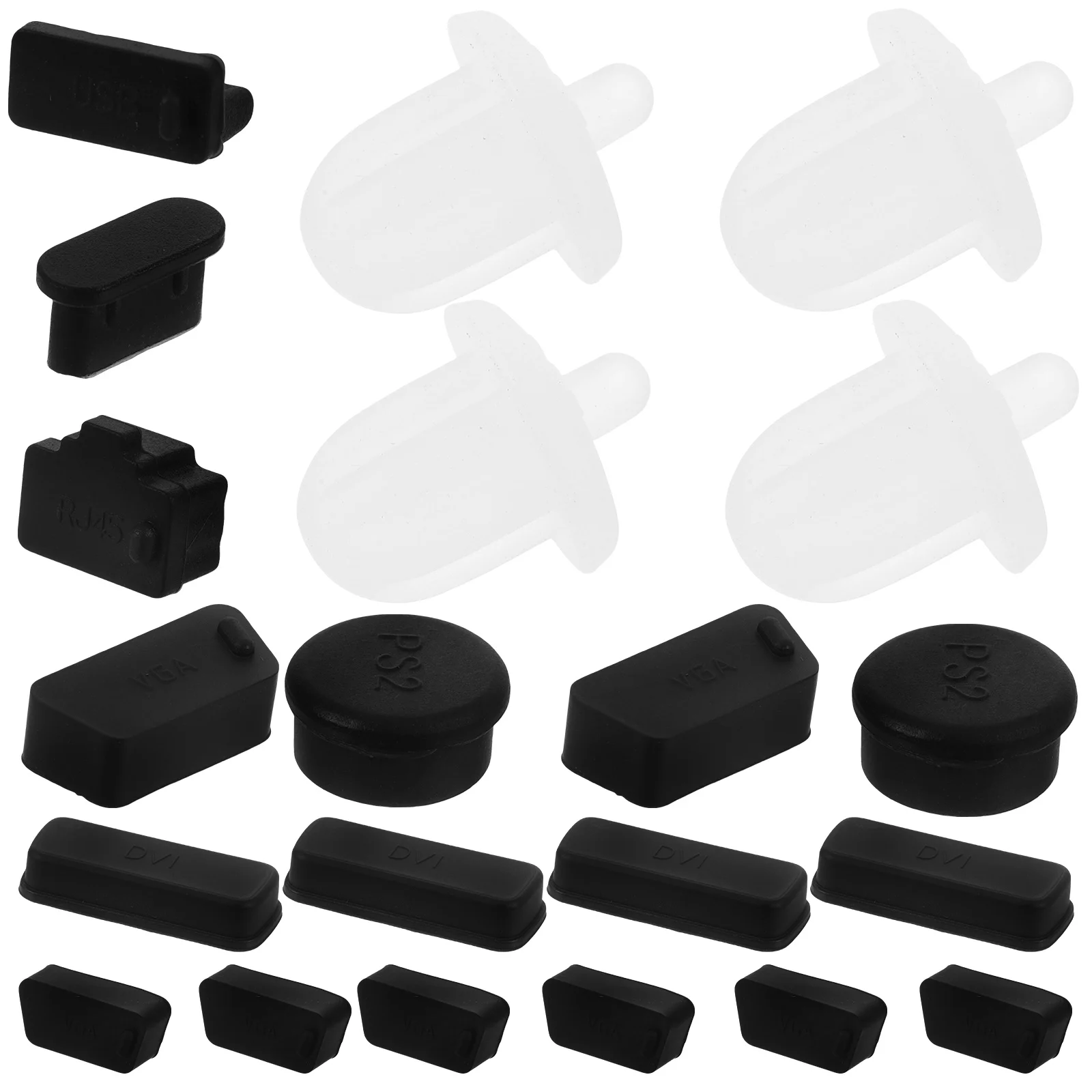 

24pcs USB Dust Protector Anti Dust Cover for Computer Desktop Interfaces Silicone Plug Set Hardware Cables Connectors