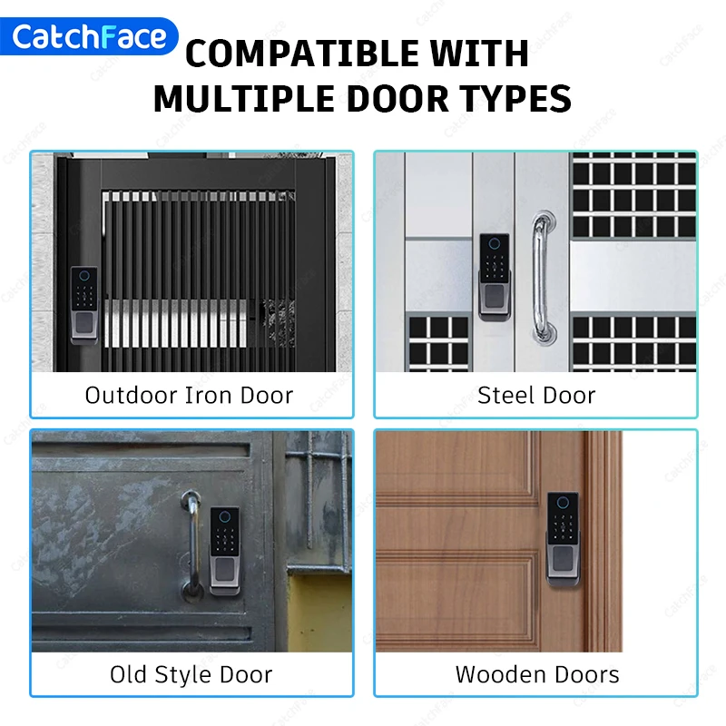TTLock Version Electronic mortise Fingerprint Waterproof Outdoor Gate Passcode Rfid Card Keyless Smart Door Lock