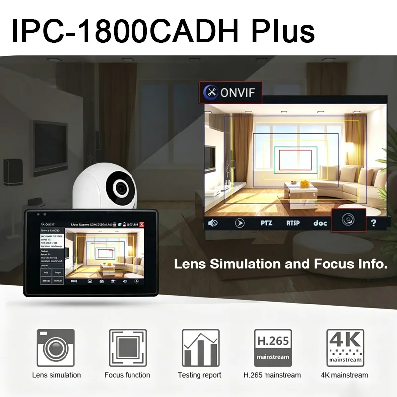 IPC-1800 4 Inch 8MP TVI AHD CVI Analog Test 4K H.265 IP Camera Teste with Cable Tracer POE IP Monitor 5-IN-1 IPC CCTV Tester