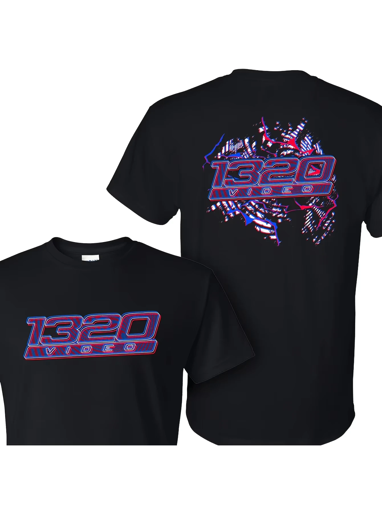 Doppelseitig bedrucktes T-Shirt 1320 Video, 100 % Baumwolle, weich, atmungsaktiv, lässig, Rundhals-Kurzarm-T-Shirt