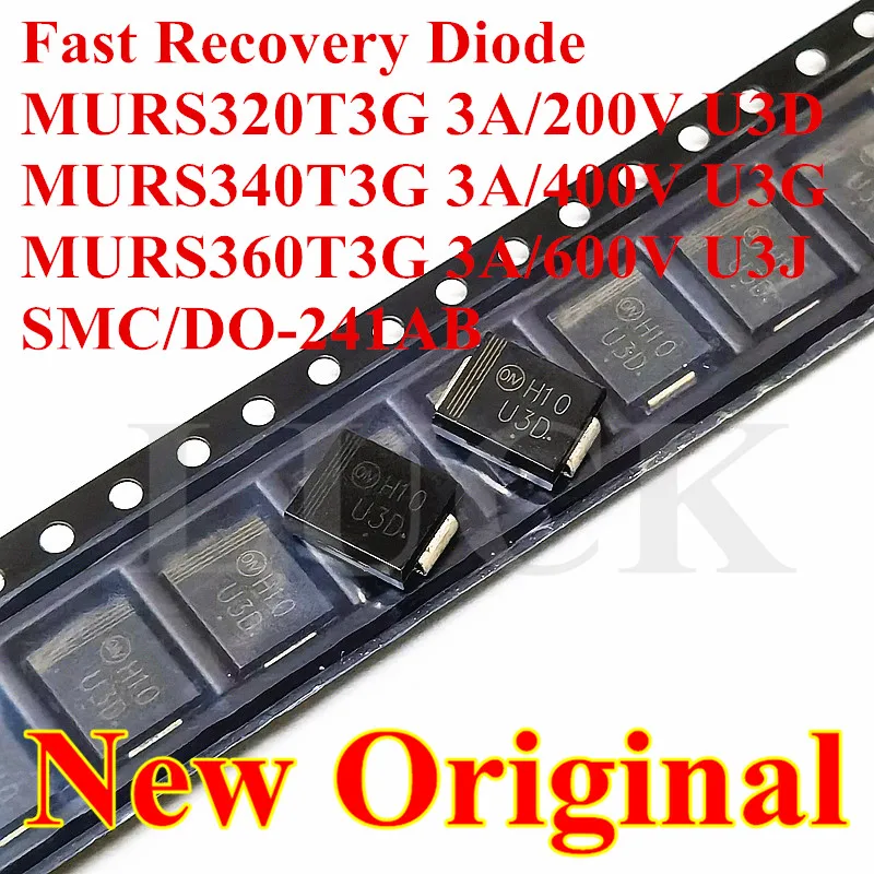 20PCS New SMD Fast Recovery Diode Rectifier MURS320T3G 3A200V/U3D MURS340T3G 3A400V/U3G MURS360T3G 3A600V/U3J SMC DO-214AB