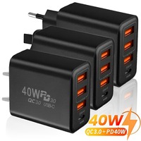 40W USB Type C Charger PD Fast Charging Adapter EU/US/UK Plug For Samsung iPhone Xiaomi Huawei Phone Quick Charge 3.0 Charger