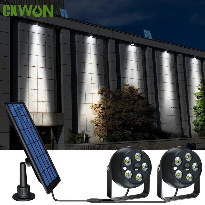 

Dual Head Solar Spotlights Outdoor Indoor LED Light 2-in-1 Waterproof Solar Powered Wall Light for Garden Landscape Lighting