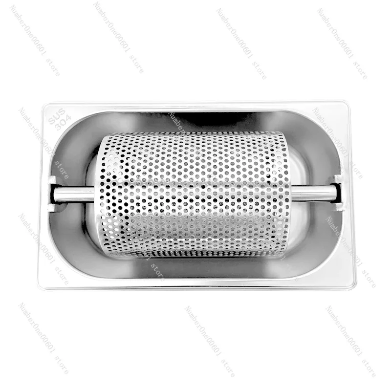 304 Stainless Steel Butter Roller for Home Street Burger Butter Wheel Roller Holder Kitchen Baking Pan Tool 1.7L