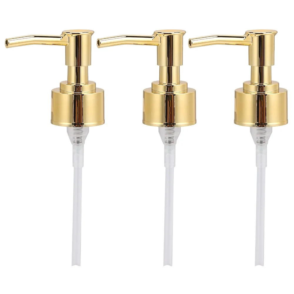 3 PCS ABS Perfume Bottle Pump Gold Silver Universal Threaded Emulsion Dispenser Pump 360 Degree Rotation Pressure Pump