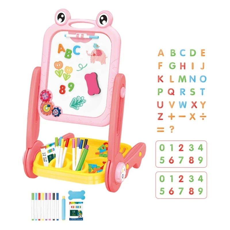 Interaktywna tablica magnetyczna Dwustronne powierzchnie kasowalne Kształt żaby Stabilny stojak Art Edukacyjna zabawka dla 15UB