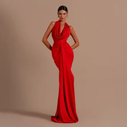 Thinyfull Formal Mermaid Prom Evening Dresses Halter Neck Backless Night Dress Saudi Arabia Cocktail Party Prom Gown Custom Size