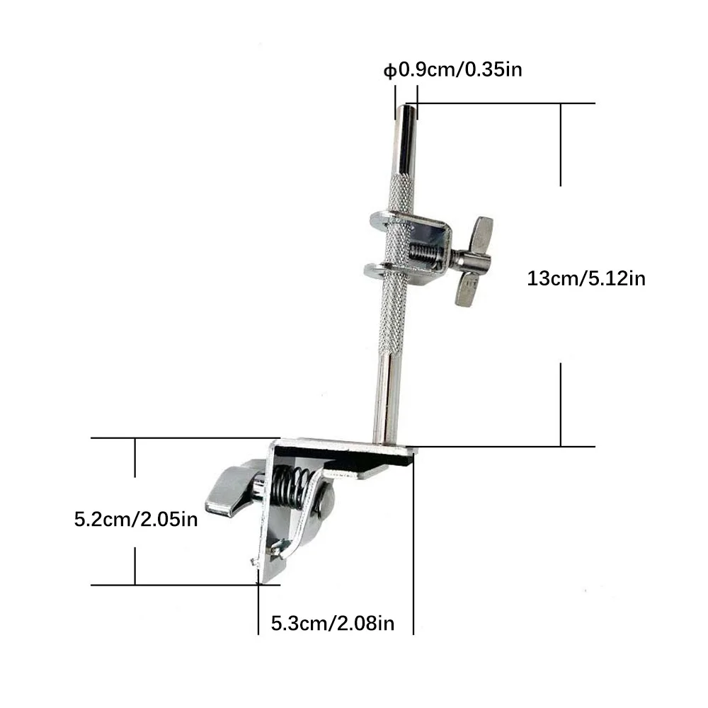 Cowbell Clamp Drum Cowbell Bracket Mount Cowbell Stand Holder Clip Percussion Accessory with Parallel Action Jaws