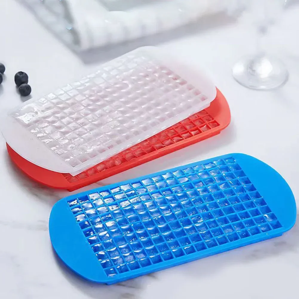 160 Grid Mini Silicone Ice Tray Ice Cubes Foldable Ice -Mold Ice Breaker Ice Grid Tray Small Square-Mold Ice Maker Silicone-Mold