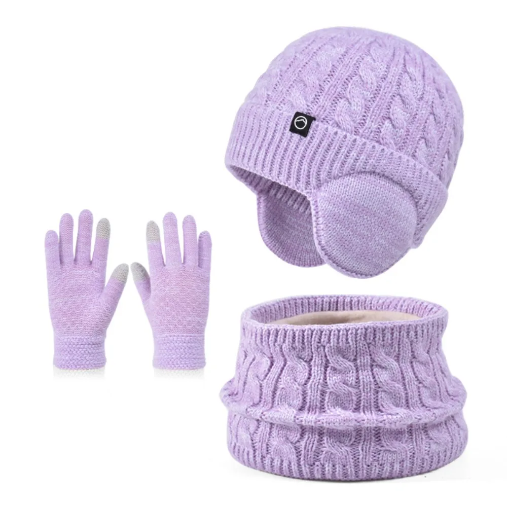 3pcs-set-simple-solid-color-hat-scarf-gloves-set-coldproof-earflap-winter-pullover-hat-warm-ear-protection-caps-outdoor