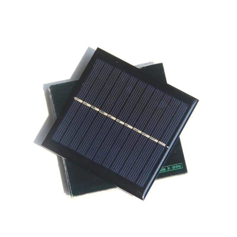 BUHESHUI 1W 5,5 V Mini célula Solar con pinza de cocodrilo para carga de batería de 3,7 V Panel Solar cuadrado 95*95MM 10 Uds