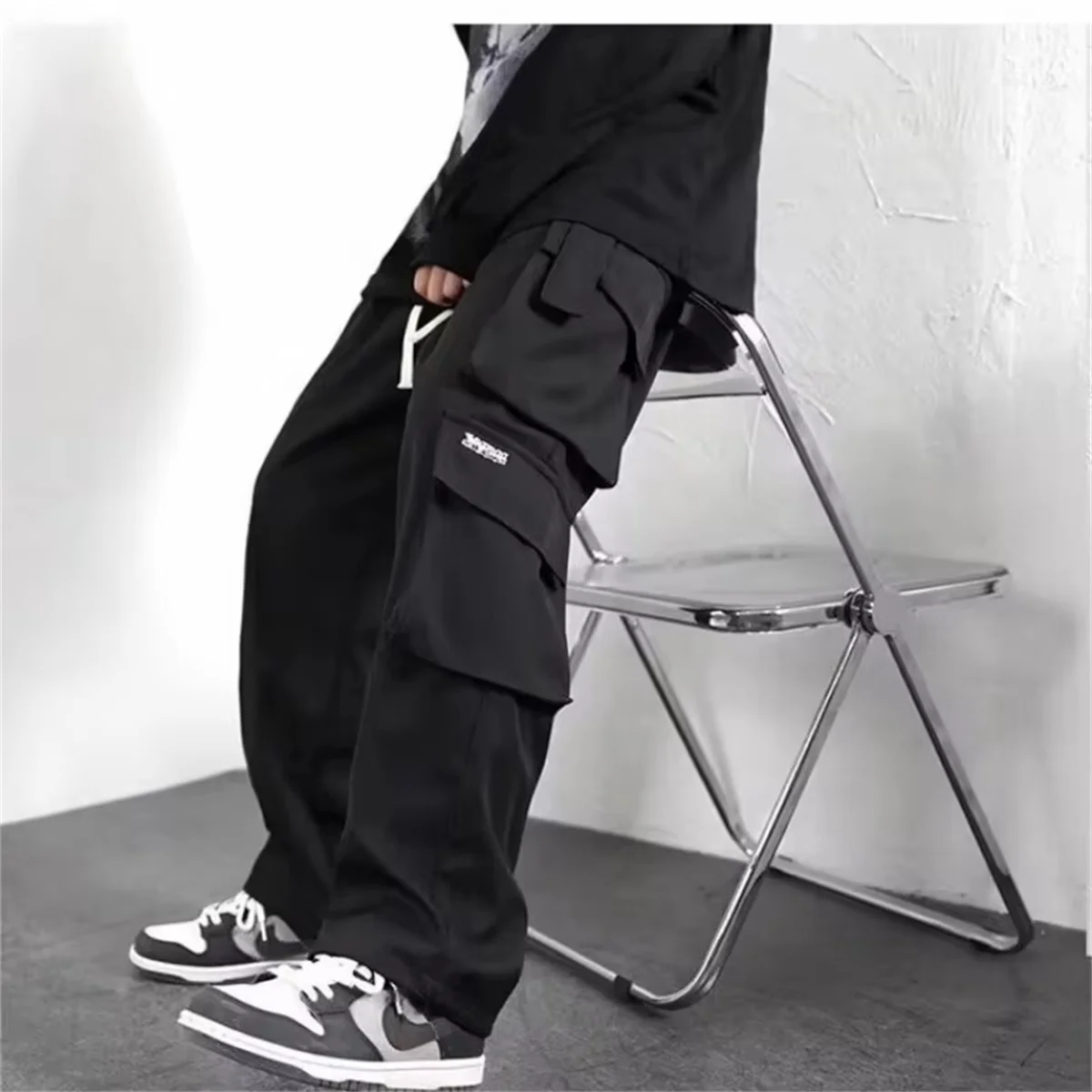Herren-Jogginghose, Baggy-Hose, Herrenbekleidung, Sportbekleidung, große Größen, Herrenhose, Cargo, Y2k, Trainingsanzug, Jogger, Trainingshose – Detail 5