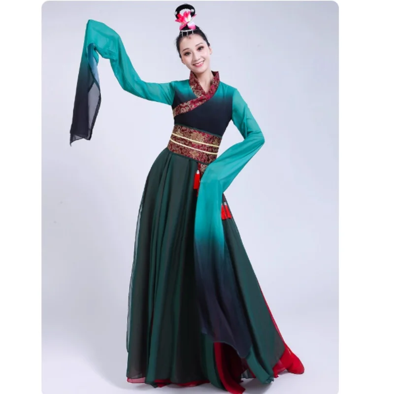 Traditional Chinese Folk Dance Costume Female Yangko Dance Wear Adult Elegant Embroidery Fan Dance Performance Practice Clothes