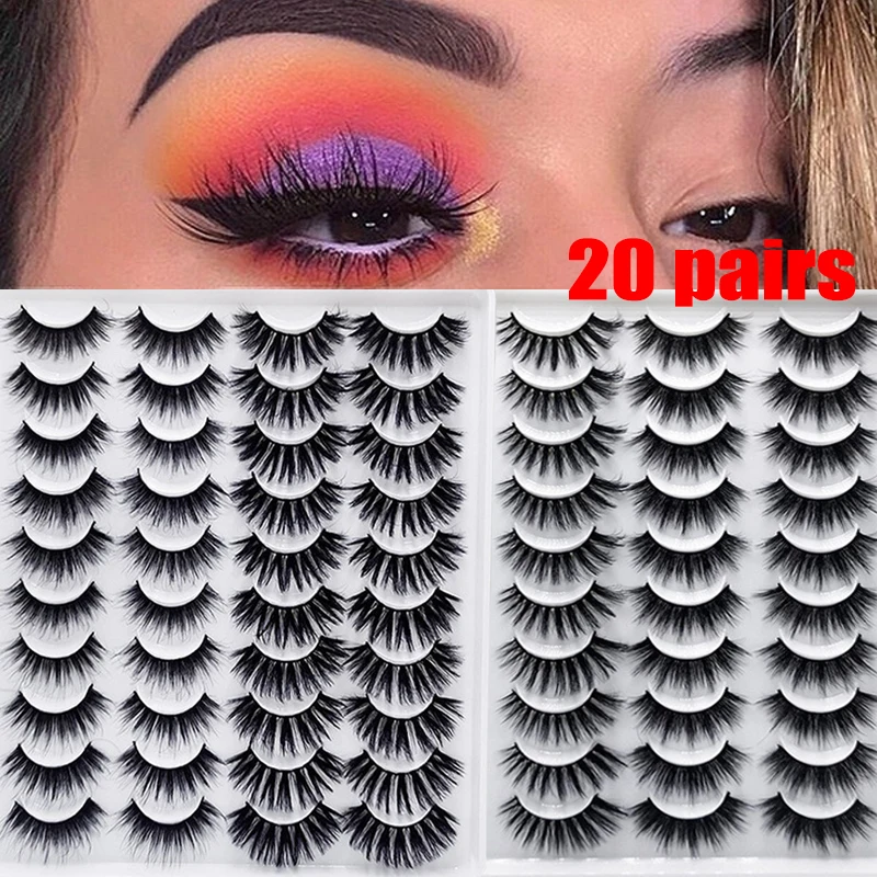 5/20 Pairs 3D Nachahmung Nerz Falsche Wimpern Natürliche Weiche Kreuz Lange Multi-schicht Wimpern Verlängerung Falsche Wimpern Make-Up Werkzeuge