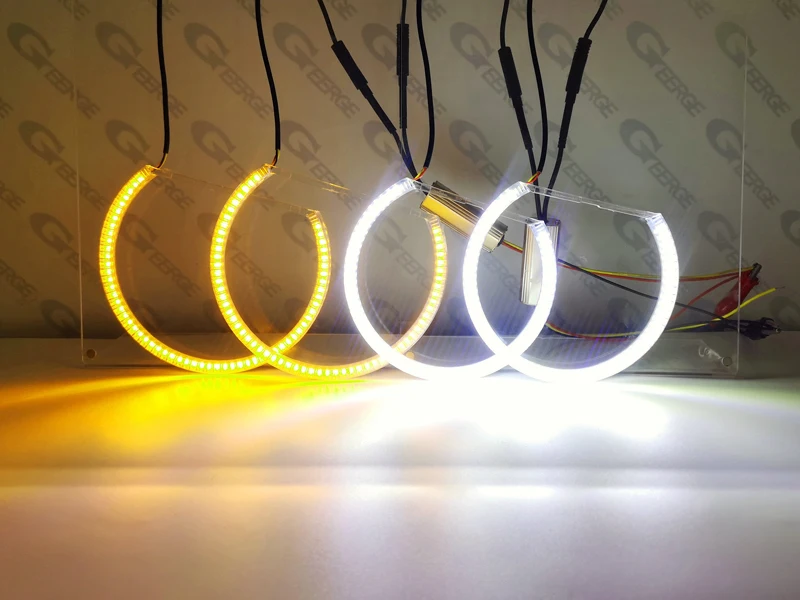 For BMW E46 Coupe Convertible 1999 2000 2001 2002 2003 Ultra Bright Day Light Turn Signal SMD LED Angel Eyes Kit Halo Rings - view 2