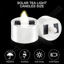 10pcs Solar Tea Light Led Candles Flameless Outdoor Waterproof Solar Tea Lights Rechargeable Candles for Party Garden Home Decor