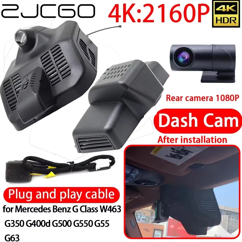 ZJCGO for Mercedes Benz G Class W463 G350 G400d G500 G550 G55 G63 4K DVR Dash Cam Wifi Front Rear Lens Camera 24h Monitor