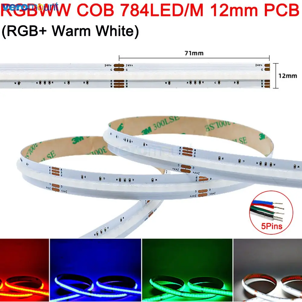 RGBW RGB RGBCCT pasek COB LED 12V 24VDC 768 840 diod/m elastyczny wysoki jasny kolorowy pasek taśma oświetleniowa LED do wystrój wnętrz