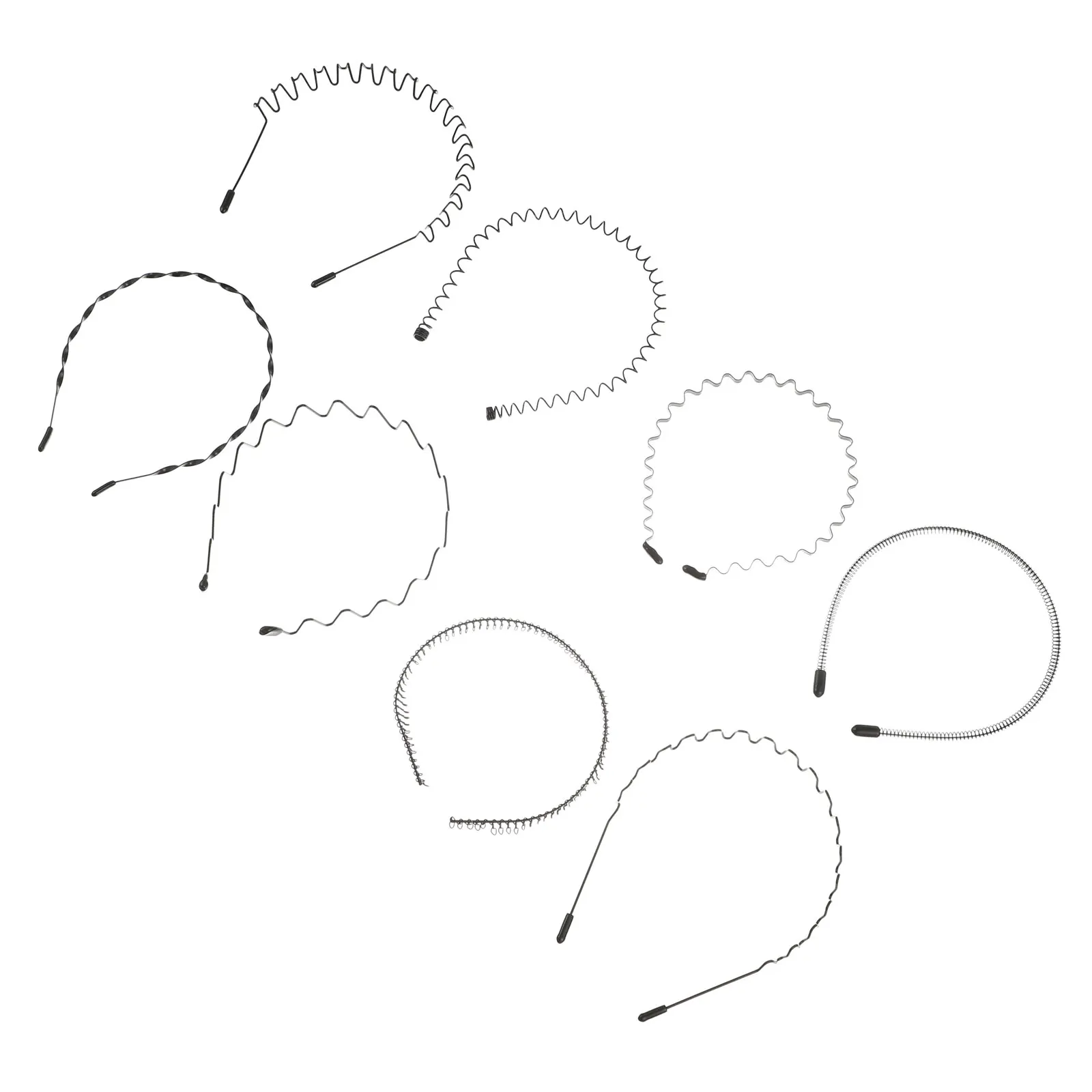 

8 Pcs Alloy Headb Men Women Wavy Hair Accessories Sports Hairb Unisex Fitness Hoops Elastic Durable Lightweight Outdoor Parties