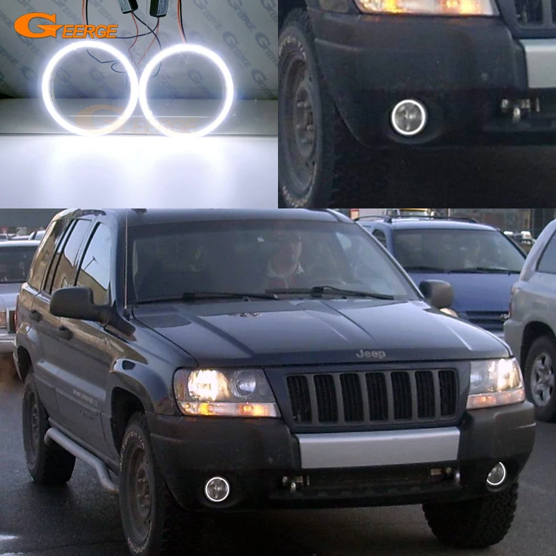 For JEEP GRAND CHEROKEE II 2 WJ WG 2003 2004 2005 Ultra Bright COB Led Angel Eyes Halo Rings Day Light Car Accessories