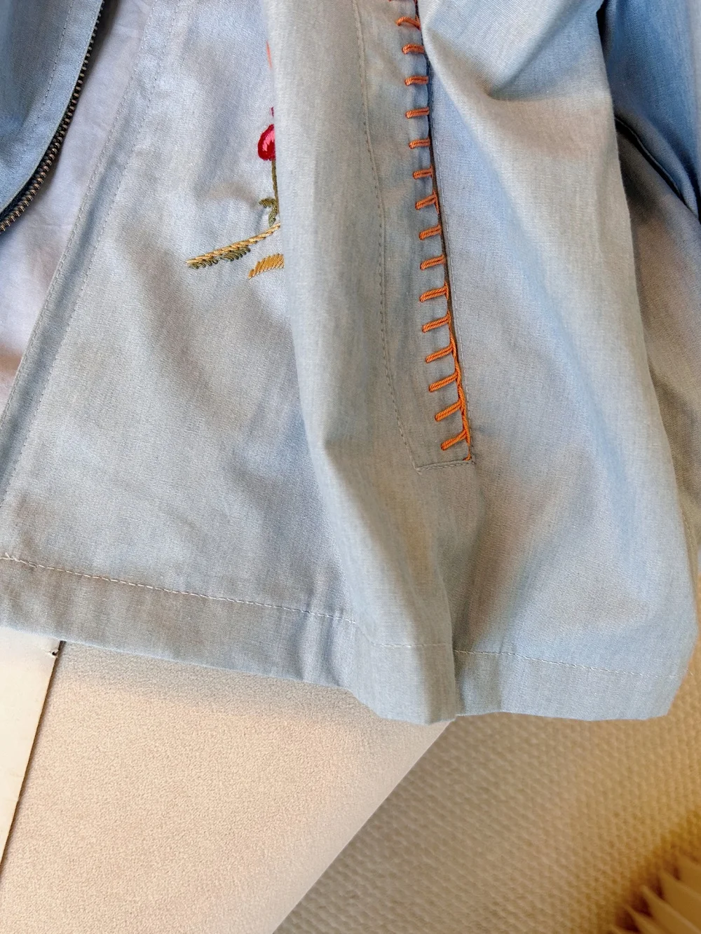 ファイオナブル フレブルー 刺繍襟 オルトジャエット レディース スプリングオータムデザイン カジュアル万能トップス ユニバーサルフィット