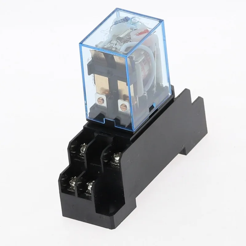 10set 12V 24V DC 110V 220V 380V AC Coil Power Relay LY2NJ DPDT 8 Pin HH62P JQX-13F With Socket Base OK