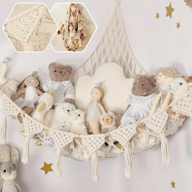 Plush Hammock Cute Storage Net Bedroom Wall Decoration